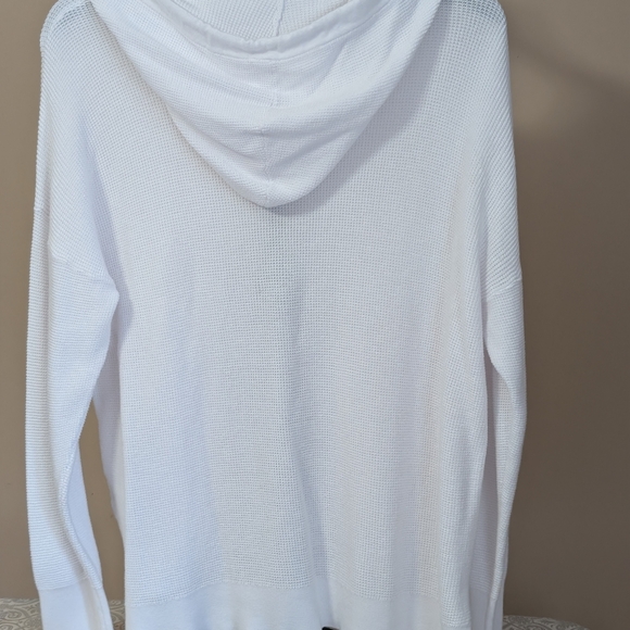 Michael Kors White Waffle Knit Hooded Women's Sweater Size XL - Picture 5 of 11
